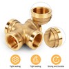 Brass Cross Pipe Fitting, 3/4 Female Threaded 4 Way Coupling