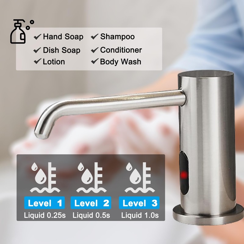 Automatic Soap Dispenser Touchless for Kitchen Bathroom Sink Built in