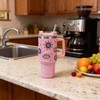 Cupcupmore 40 oz Pink Evil Eye Bling Rhinestone Stainless Steel