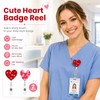2 Pack Heart Badge Reel Retractable ID Holder, Cute Glitter