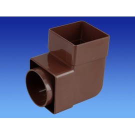 Wavin OSMA 4T862 Brown Pipe Bend/Elbow - 87.5 deg for 61mm Square downpipes