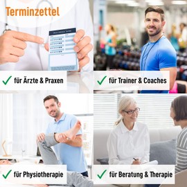 PRINTINO® 10 Appointment Pads 50 Appointment Sheets Blue DIN A7 Practice Doctors Physiotherapy Foot Care Cosmetics Healing Practitioners Massage