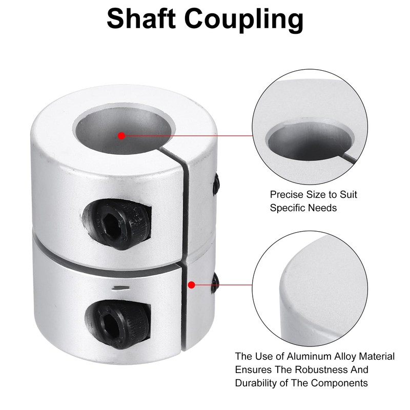 MECCANIXITY Shaft Coupling 12.7 to 12.7mm(ID) 30mm(L) Aluminum Alloy Shaft