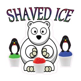 Food Truck Decals Shaved Ice Concession Restaurant Die-Cut Vinyl Sticker W43 & Sign 10 in on Longest Side
