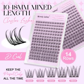 WENDY Natural Lash Clusters D Curl Wispy/Volume Eyelash Clusters Ultra Thin Eyelash Roots Individual Lashes DIY Soft Comfortable Lash Extension （SLYW-D-10-18MM）