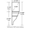 Package of 4 Crown Molding Corner Inside Block Fits 3-3