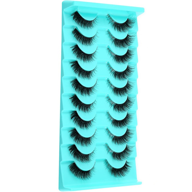 Clear Band Eyelashes Russian Volume Fluffy Strip Lashes 10 Pairs