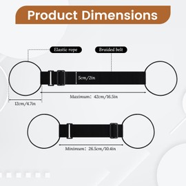 3 Pcs Elastic Fastening Belt for Luggage, Adjustable Luggage Straps Over Handle for Add a Bag, Portable Travel Suitcase Strap Travel Accessories (Black)