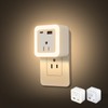 JackonLux Night Lights Plug Into Wall 2 Pack Rechargeable Battery