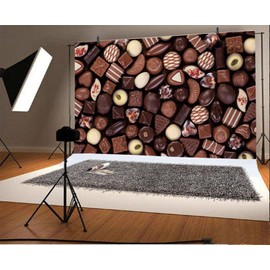 CSFOTO 5x3ft Chocolate Backdrop Sweet Birthday Party Background for Photography Candyland Party Decor Banner Children Photo Shoot Supplies