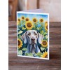 Caroline's Treasures Weimaraner in Sunflowers Greeting Cards Pack of 8