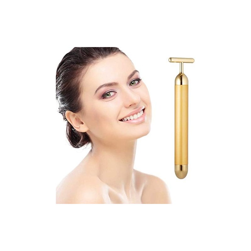 Beauty Bar 24k Golden Pulse Facial Massager, T-Shape Electric Sign