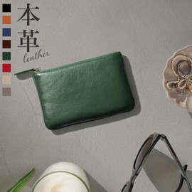 BLUE SINCERE (Blue Sincere) Genuine Leather Pouch, Small Item Organizer, Mini, Slim, Compact, Men's and Women's Makeup Pouch, Makeup, Cosmetics, Gadget Case, Travel Pouch/Backpack/Spee SP PB3, dark