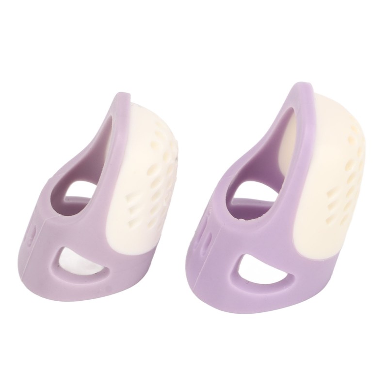 4 Pcs Silicone Thimble Purple Soft Elastic Finger Protector Finger