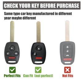 Gematay for Honda Key Fob Cover with Keychain Lanyard, Key Fob Protector Compatible with Honda 2003-2012 Accord / 2006-2013 Civic EX / 2009-2015 Pilot /2005-2006 CR-V Smart Key Case Holder