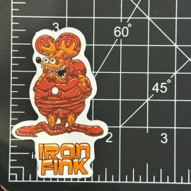 Big Daddy IRON FINK - Rat Fink Big Daddy Vinyl Decal Sticker Bomb Rat Rod