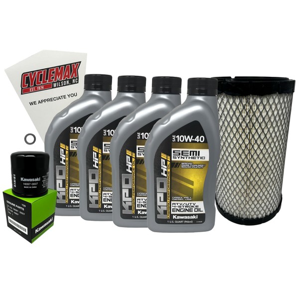 Cyclemax Semi Synthetic Oil Change Kit compatible with 2020-2023 Kawasaki
