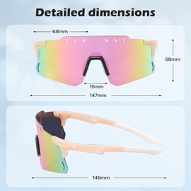 Uilfsur Fast Glasses Rave Sunglasses Women's Polarised Cycling Glasses Sunglasses Women's UV400, Sports Glasses for Outdoor Activities such as Riding, Skiing, Fishing, Running, Travel, etc
