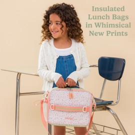 Bentgo® Kids Lunch Bag (Whimsy & Wonder Collection) - Durable, Double-Insulated Lunch Bag for Kids 3+; Holds Lunch Box/Water Bottle/Snacks; Water-Resistant Fabric & Zip Pockets (Geo Speckle)