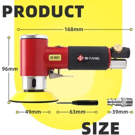 Mini Orbital Sander, 1/2/3 Inch Mini DA Air Sander, Handheld Random Orbital Polisher Pneumatic Tools for Auto Body Work, 15,000rpm High Speed Air Powered Sanders & Polisher Machine