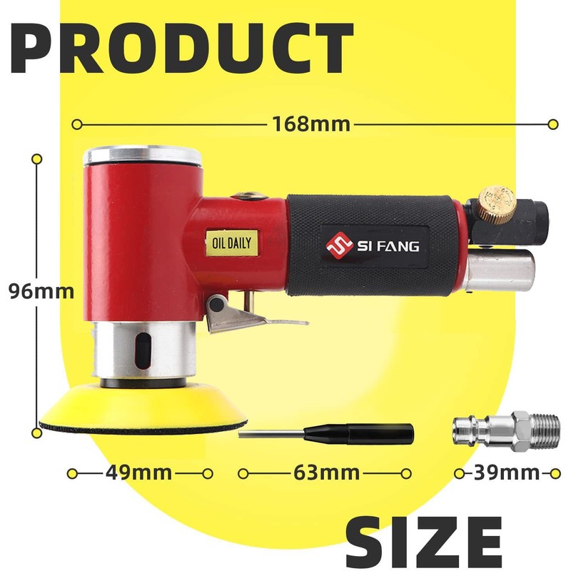 Mini Orbital Sander, 1/2/3 Inch Mini DA Air Sander, Handheld