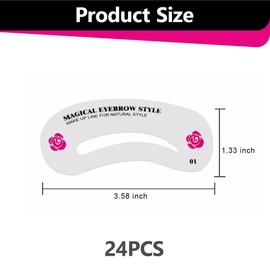 SGERUFZ 24 Professionelle Augenbrauen-Schablonen – Wiederverwendbare Brauenform-Schablonen aus Kunststoff mit 6 verschiedenen Stilen für Anfänger und Profis (Hygienisch, Hautfreundlich)
