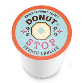 Donut Stop Flavored Coffee Pods, Compatible with 2.0 K-Cup Brewers, French Cruller Donut Flavor, 40 Count