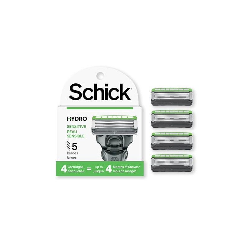 Schick Hydro 5 Sense Sensitive Skin Razor Refills for Men,
