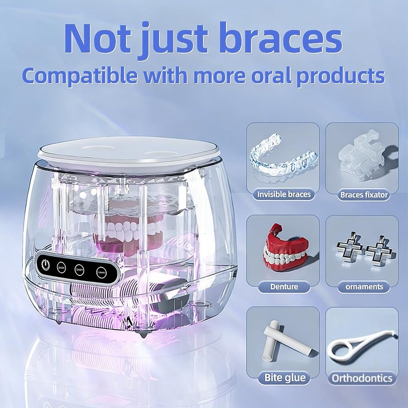 Pulitore Ultrasuoni, Display LED Timer Portatile Pulitore Ultrasuoni Apparecchio Denti,per