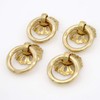 6 PCs Vintage Golden Ring Pulls with Hollowed-Out Dome Base