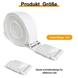 GOIEHIR Mattress Holder 10m x 5cm Mattress Wedge Connects Mattress Connector Connects Mattress Stop Bracket Double Bed Mattress Connector White