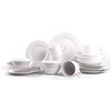 HomeVss, Pearl Dots Stoneware Dinnerware Set 20pc Set, White