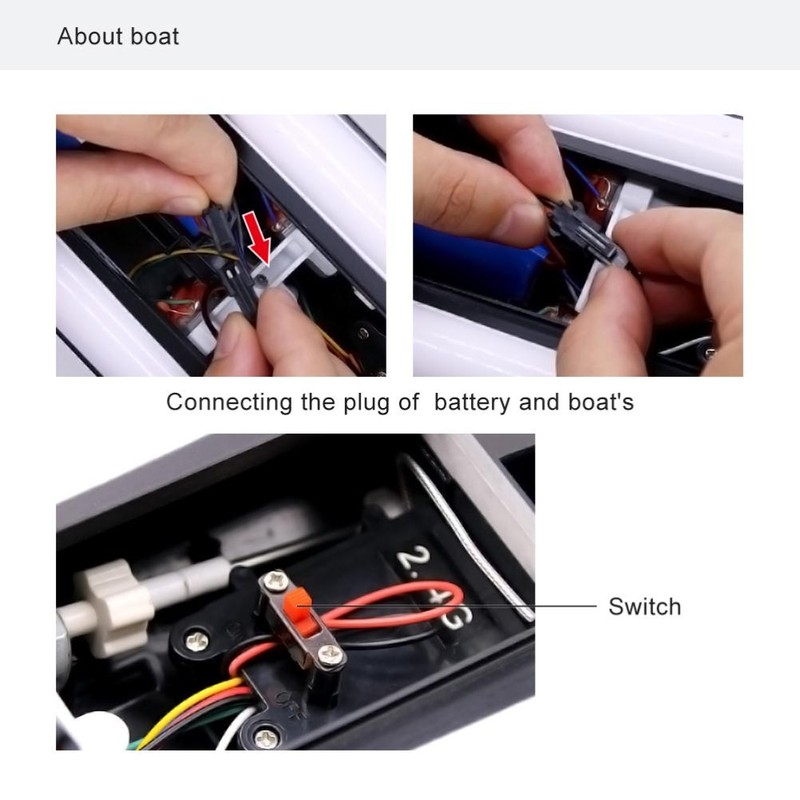 Waterproof 2.4G Kids Remote Control Speedboat 4 Channels High Speed