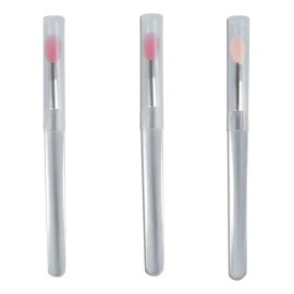DFS Beauty 3u. Brocha Silicón Para Maquillaje Glitter Con Tapa Portátil