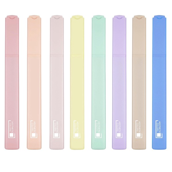 Willingood Pack of 8 Aesthetic Highlighters Pastel with Soft Chisel