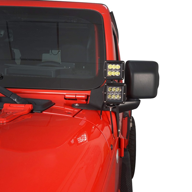 Hooke Road Dual A-Pillar Light Mounting Brackets Compatible with 2018-2023