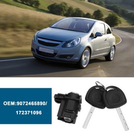 VGOL 1 Set Front Left Driver Door Lock Cylinder Shaft Assembly with 2 Keys Replacement Part 172371096 Compatible with Opel Corsa D 2006-2014