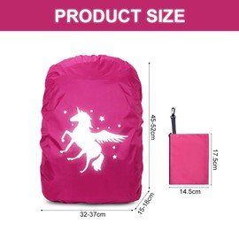 Rain Cover Backpack, 35L Rain Cover School Bag, Reflective Backpack Cover, Waterproof, Rain Cover Backpack, Reflector Backpack Cover, Backpack Rain Cover for Boys Girls Beginners to School