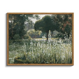 InSimSea Framed Canvas Wall Art Vintage Decor, Landscape Wall Art for Living Room, Summer Hyacinths Vintage Prints Wall Decorations for Living Room Bedroom Office, 11"x14"