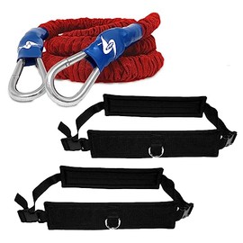 Train 2 Athletes at one time for Both Speed and Overspeed- Includes Rocket Bungee Cord and Padded Belts-PEEDSTER Ultra Heavy - Collegiate/Pro