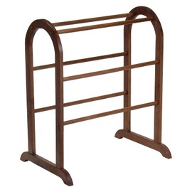 Winsome 94326 Wood Quilt Rack With 6 Rungs, Antique Walnut