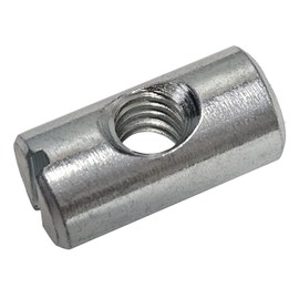 (100) Cross Dowels/Barrel Nuts - M6 P1.0 20mm X 10mm Zinc Center Hole CNC