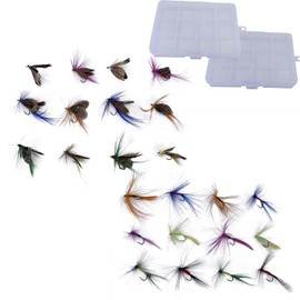 Lunari Tenkara Fry Hooks, 12 Pieces, 24 Pieces, Storage Case Included, Complete Flies, Mountain Stream Fishing, Simulation Bait, Fly Fishing, Ayu, Iwana (TypeA, B)