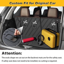 Cargo Liner & Backrest Mat Fit for Honda Pilot 2023 2024 2025: Cargo Mat with Backrest Mat Behind 3rd Row Back Seat Protector - All Weather Protection Trunk Mat with Back Seat Cover Pilot Accessories