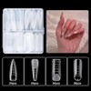 96Piezas Moldes de Uñas, 4 Estilos Extensión de Poli Gel