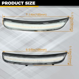 HECASA LED Side Marker Lights Compatible with 2015-2024 Dodge Charger Front & Rear Fender Lights Clear Lens Bumper Marker Reflectors Lamps Replace for 68214404AA 68214405AA 68214127AA 68214126AA 4Pcs