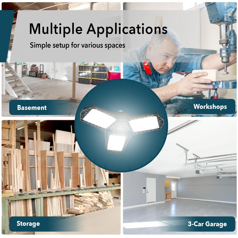 High-Lumen LED Bulbs, Energy Efficient, Easy to Install, Garage, Workshop,