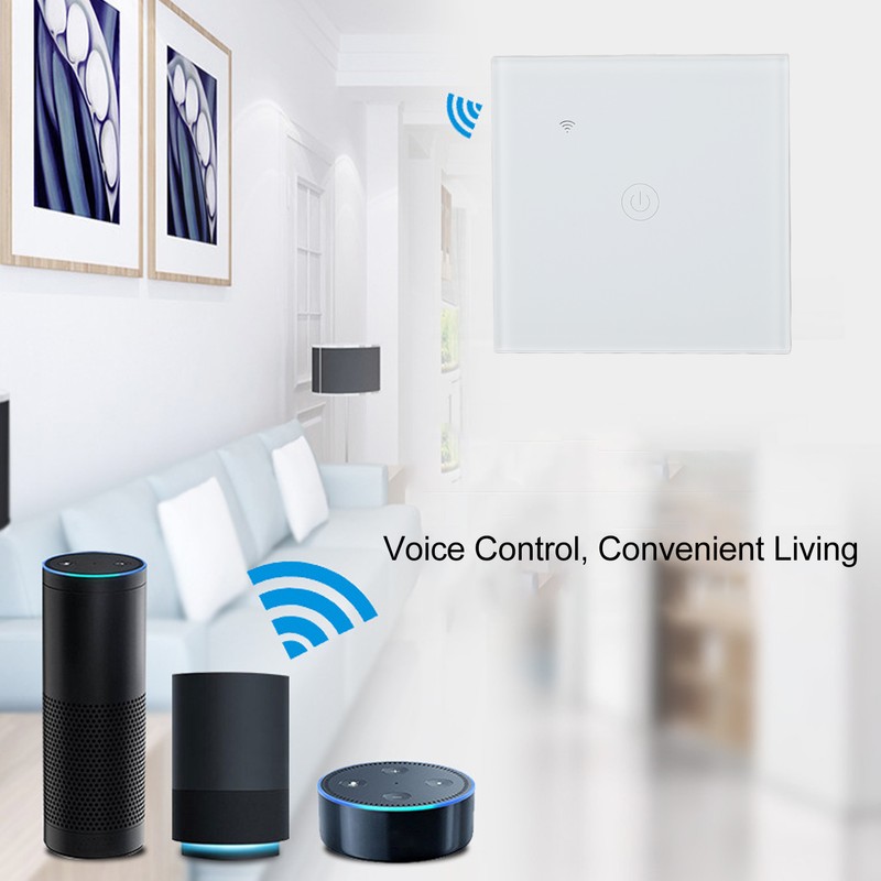 WiFi Smart Wall Light Switch Glass Panel Bluetooth Voice Control