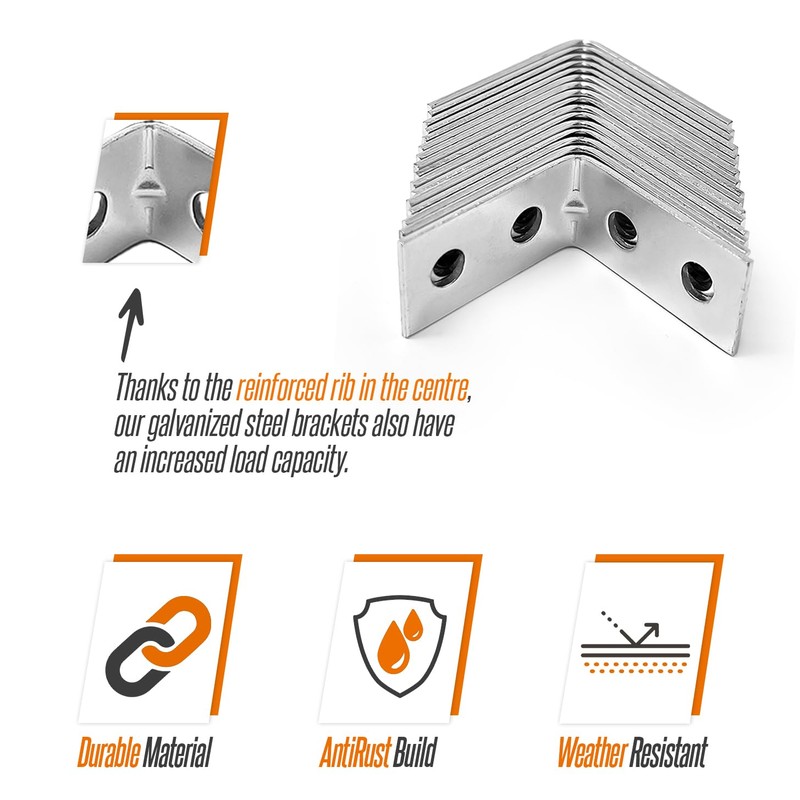 Angle Brackets Corner Bracket for Wood 16 Pcs | 25mm