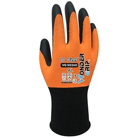 Wondergrip - U-Feel - WG-1855HO Safety Gloves - Single Nitrile Coating, Thin and Smooth - IT-Compatible - High Grip & Ergonomic Fit - For Dry-to-Oily Conditions - Orange - X Large